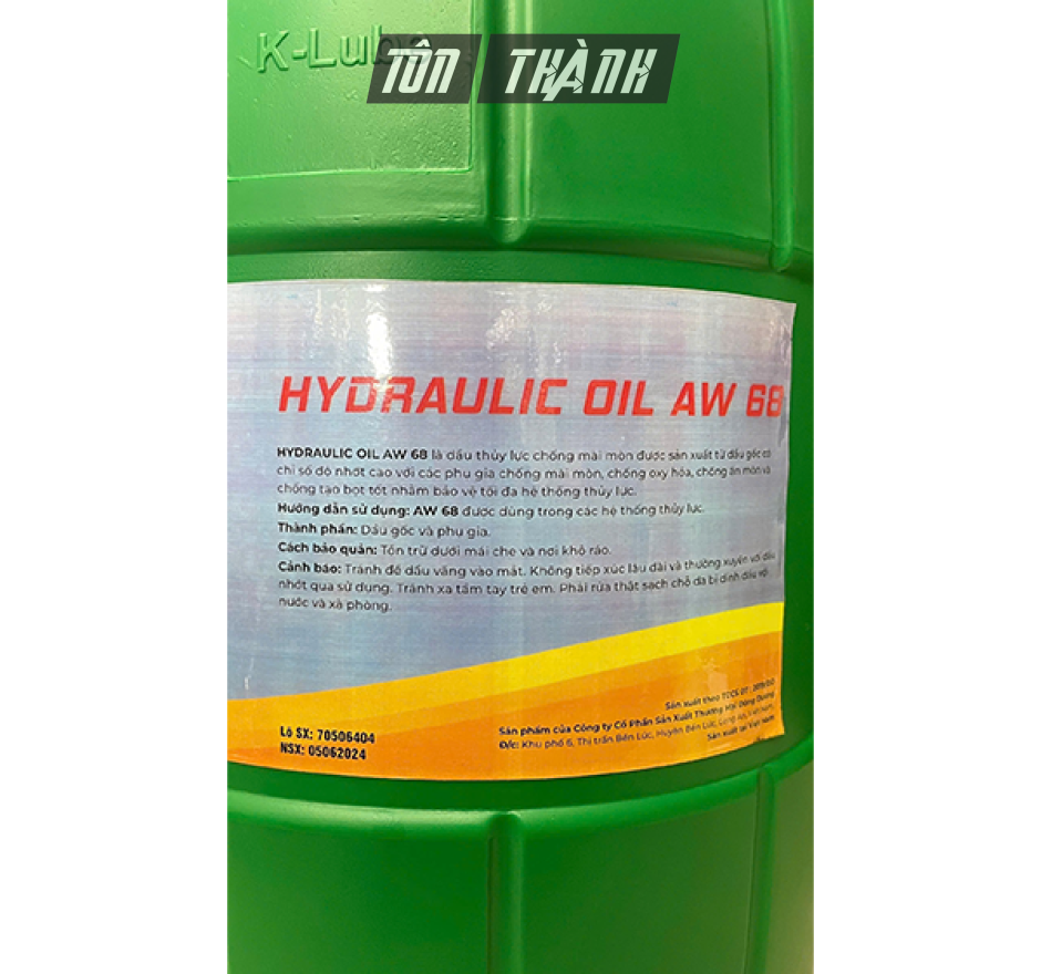 Dầu thủy lực trắng K-Lube AW 68 (18 Lít)