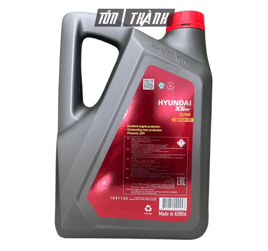 Dầu nhớt ô tô HYUNDAI XTEER Gasoline G700 5W30 (4 Lít)