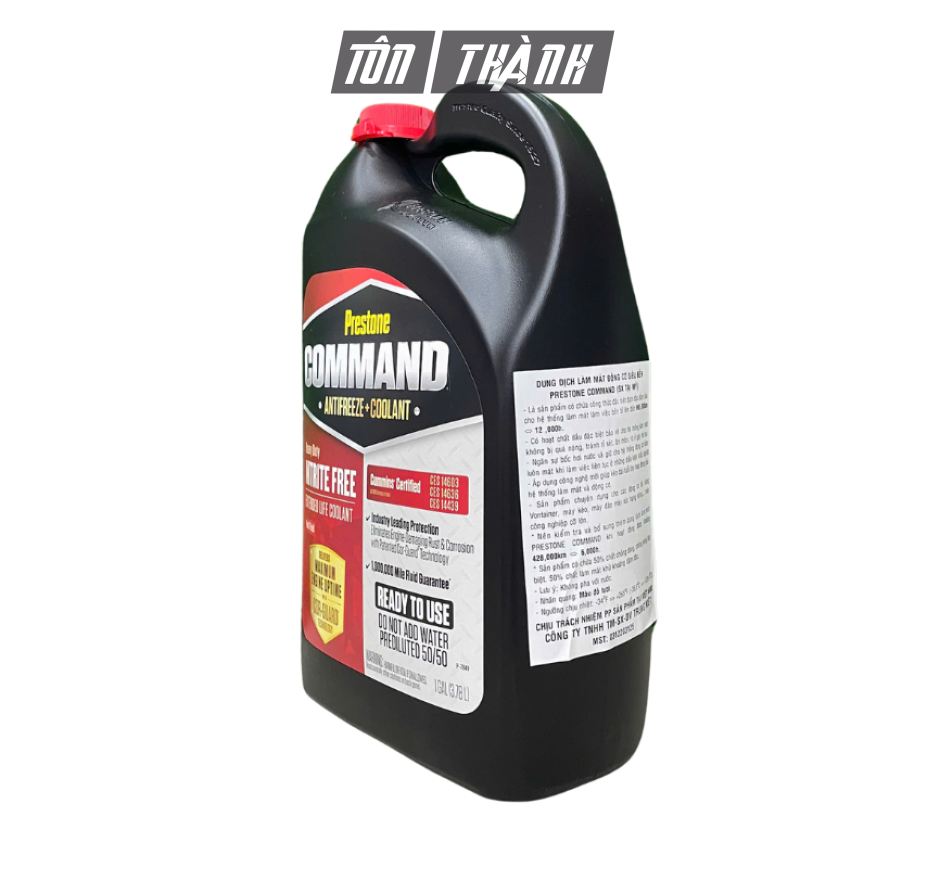 Nước làm mát màu đỏ Prestone Command Coolant 50/50 (3.78 Lít)