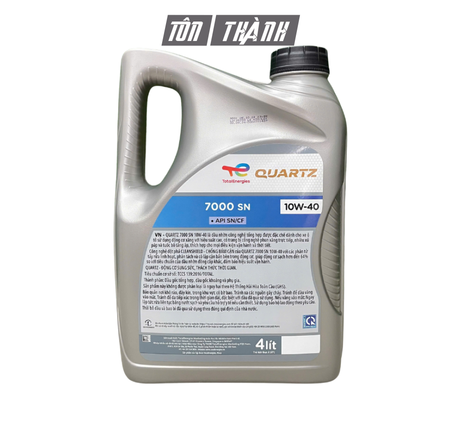 Dầu Động Cơ Xăng Total Quartz 7000 API SN/CF 10W-40 (4 Lít) – Bán Tổng Hợp Cao Cấp