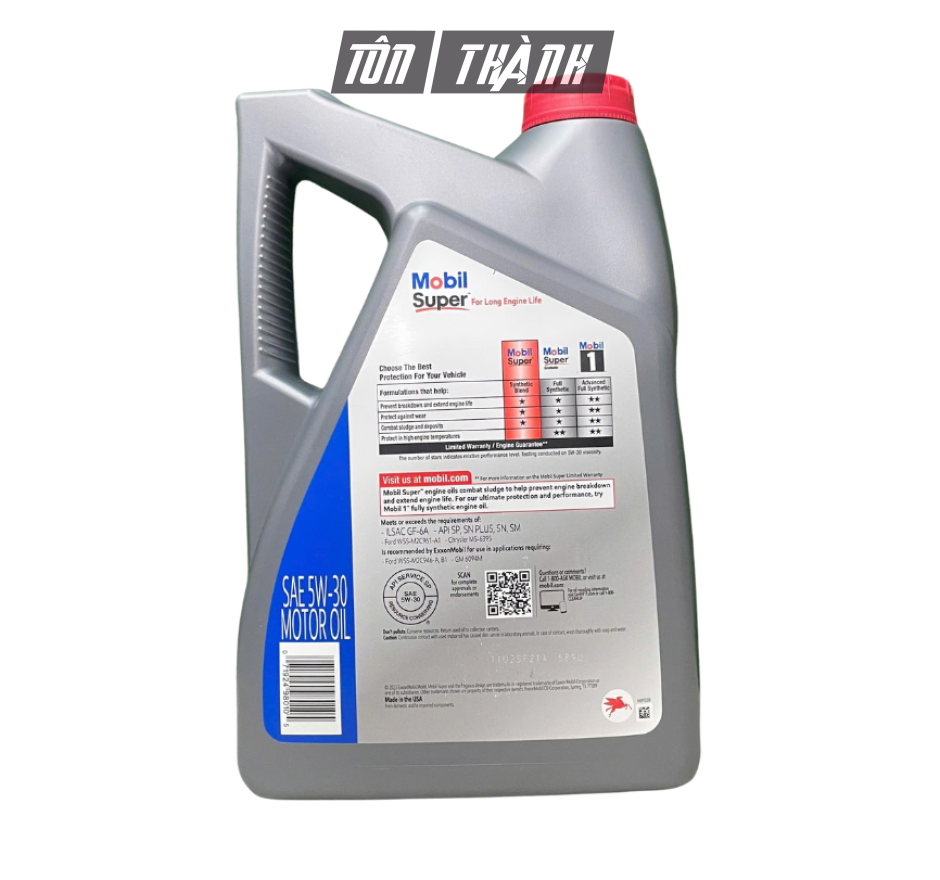 Dầu Động Cơ Xăng Mobil Super 5000 5W-30 SP (5 Lít) - Tổng Hợp Toàn Phần