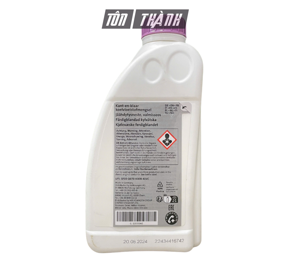 Nước Làm Mát Động Cơ Volkswagen G12evo màu Tím (1 Lít) - Chính Hãng Volkswagen