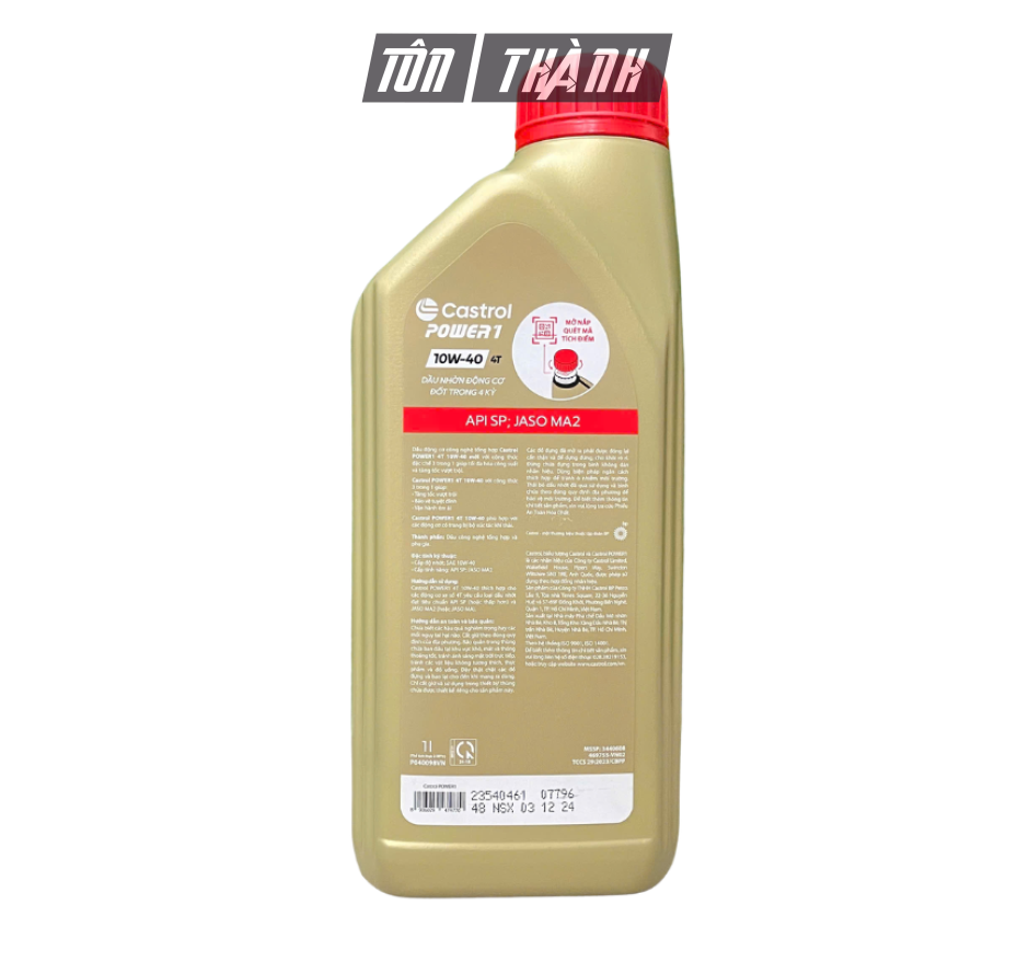 Dầu nhớt xe số Castrol POWER1 10W-40 (1 lít)