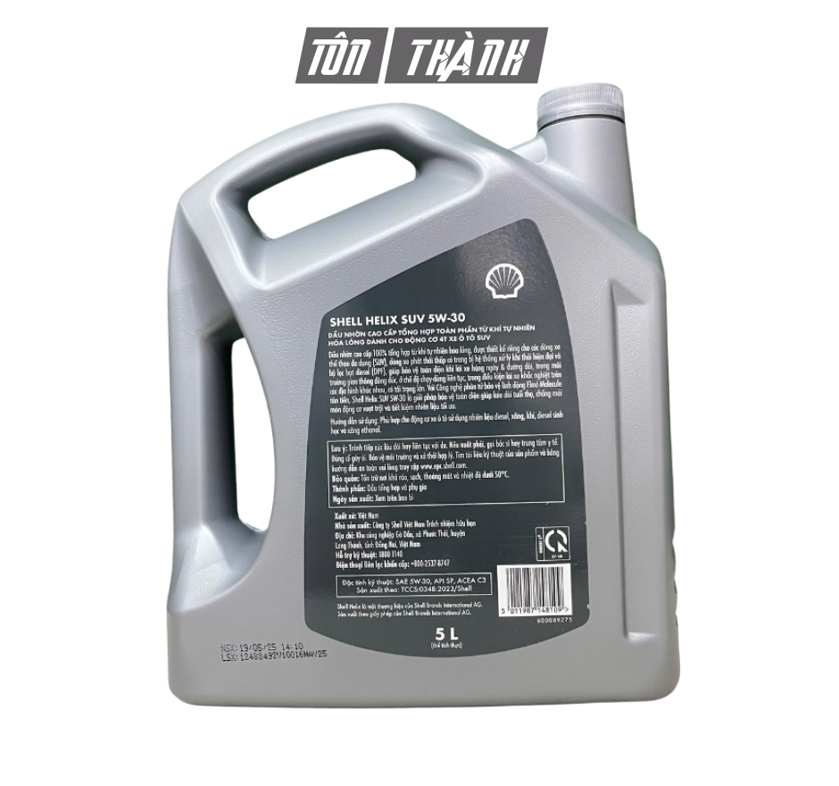 Dầu Động Cơ Xăng/Diesel Shell HELIX SUV 5W-30 SP/C3 (5 Lít) – Tổng Hợp Toàn Phần