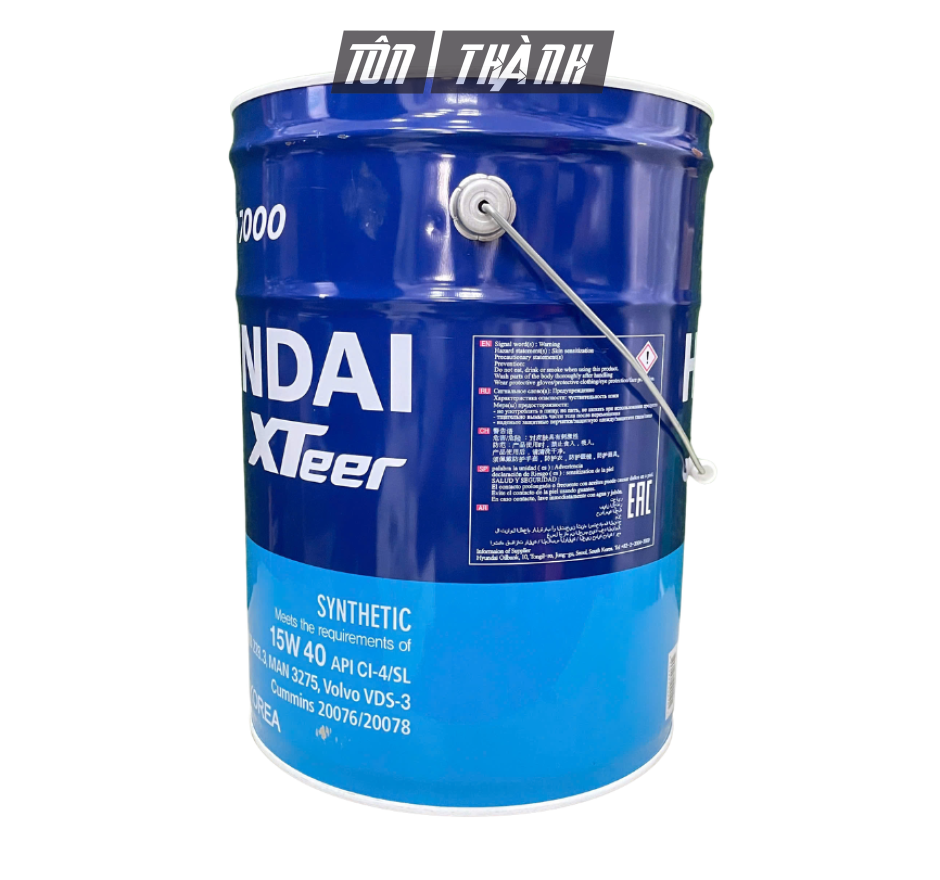 Dầu Động Cơ DIESEL HYUNDAI XTEER HD7000 15W-40 CI-4 (20 Lít) - Nhập Khẩu Hàn Quốc