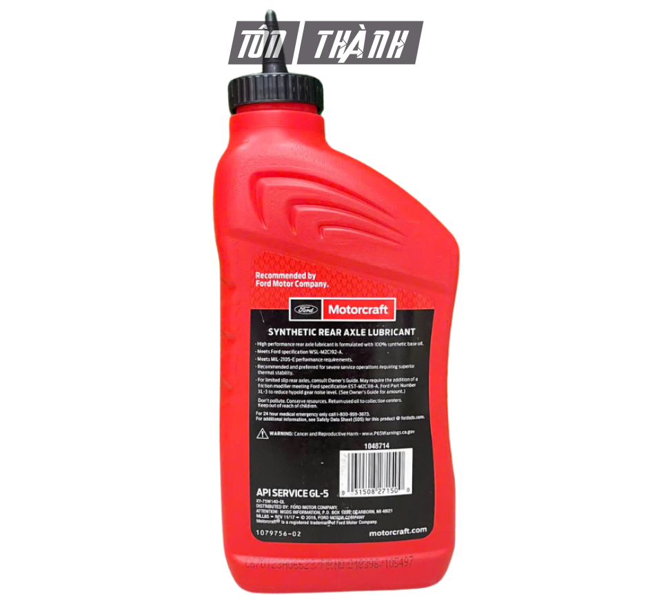 Dầu cầu - hộp số sàn SYNTHETIC REAR AXLE LUBRICANT 75W-140 (1 Lít)