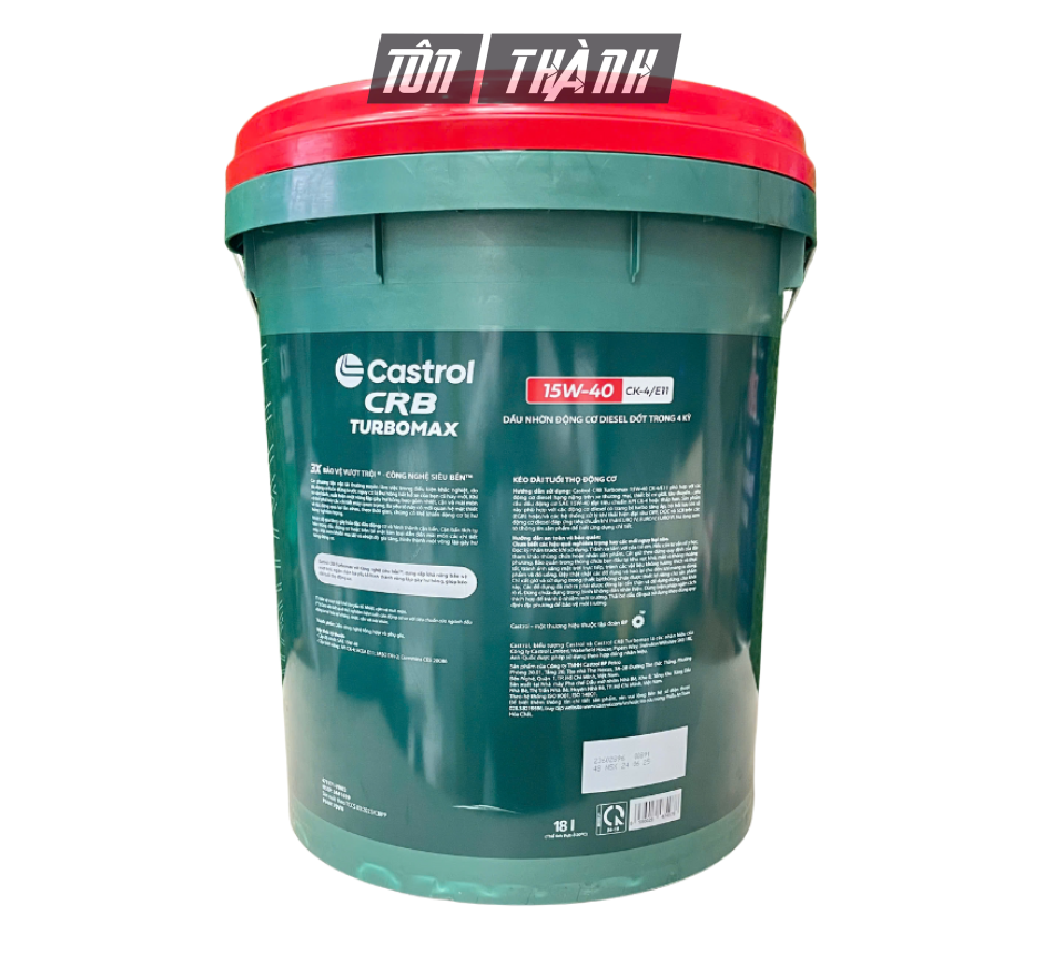 DẦU NHỚT ĐỘNG CƠ CASTROL CRB TURBOMAX 3X 15W40 CK-4 (18 LÍT)
