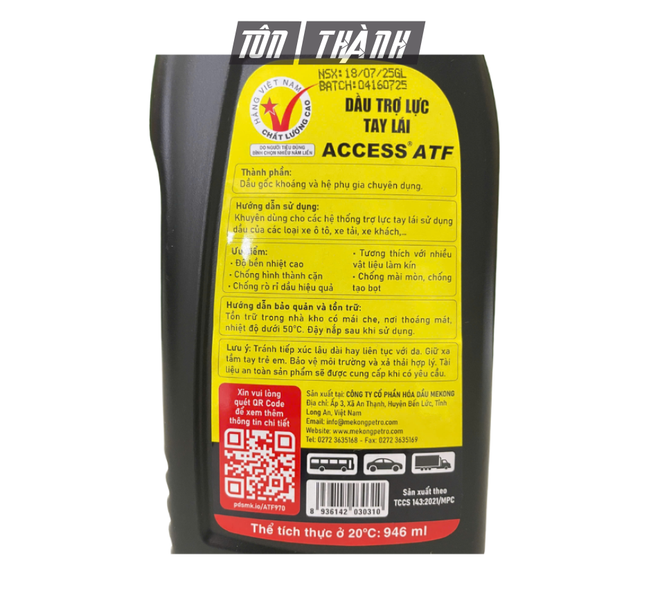 Dầu Trợ Lực Tay Lái MEKONG ACCESS ATF (1 Lít)