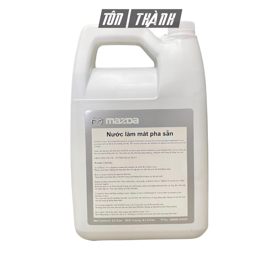 Nước Làm Mát Pha Sẵn 50% MAZDA FL22 Màu Xanh Lá - Dành Cho Xe Mazda và Kia (4 Lít)