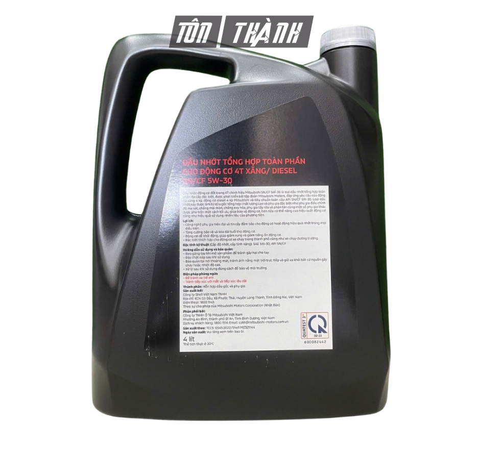 DẦU NHỚT TỔNG HỢP ĐỘNG CƠ 4T - MITSUBISHI SN/CF_5W30 (4 LÍT)
