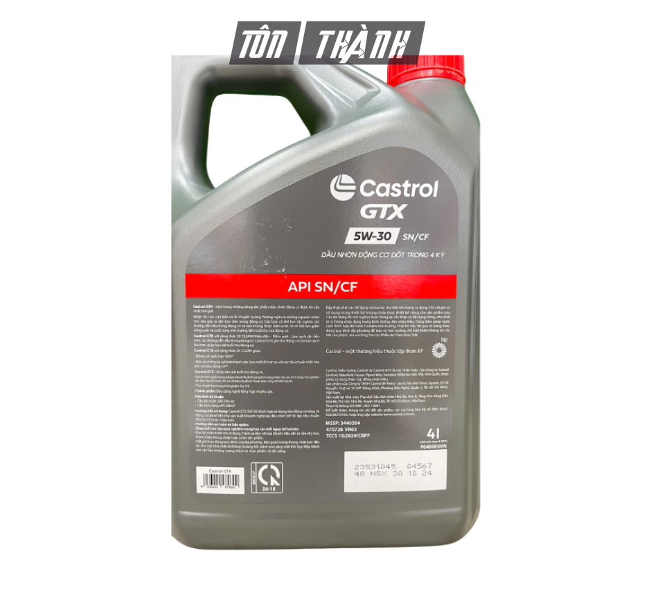 Dầu Nhớt Động Cơ Castrol GTX 5W30 SN/CF (4 LÍT)