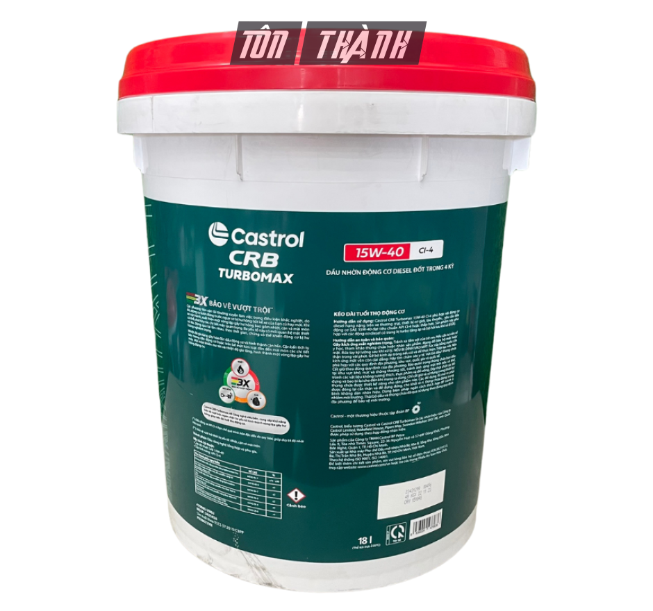 DẦU NHỚT ĐỘNG CƠ CASTROL CRB TURBOMAX 3X 15W40 CI-4 (18 LÍT)