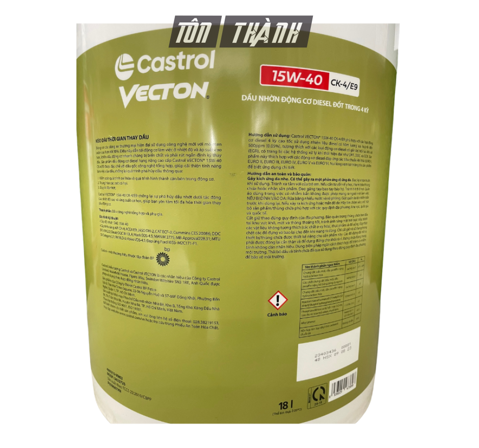 Castrol Vecton 15W40 CK-4/E9 18L