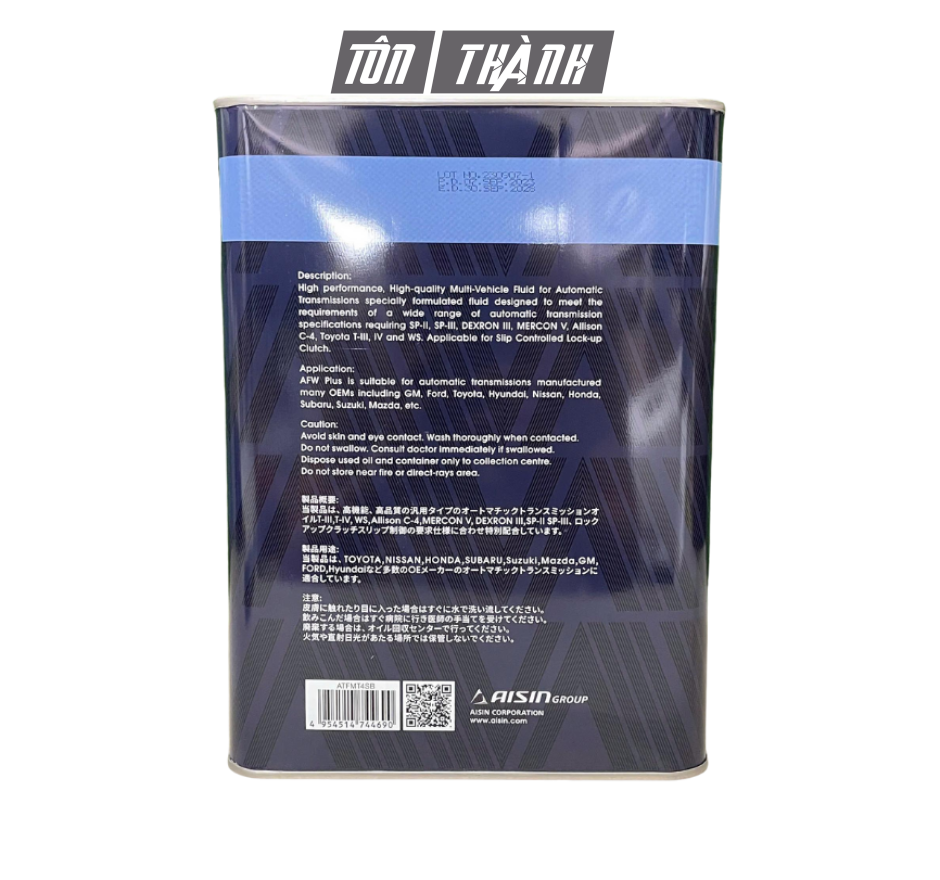 Dầu Hộp Số Tự Động AISIN AFW+ (4 Lít)