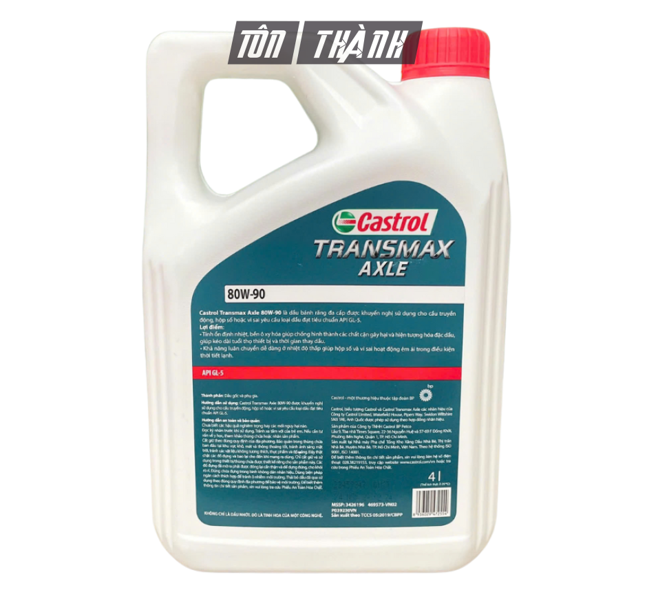 DẦU CẦU TRUYỀN ĐỘNG CASTROL TRANSMAX AXLE 80W-90 (4 LÍT)