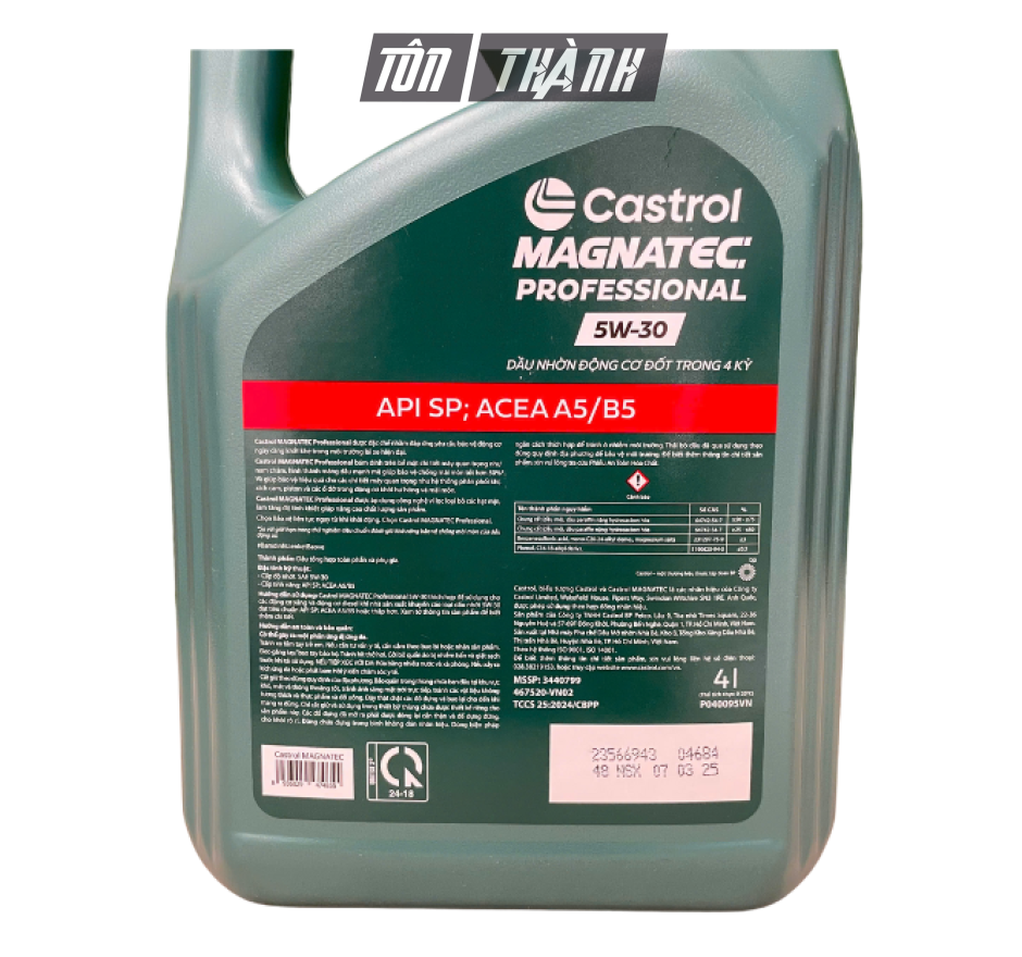 DẦU NHỚT ĐỘNG CƠ CASTROL MAGNATEC TRUNG HÒA CO2 5W30 (4 LÍT)