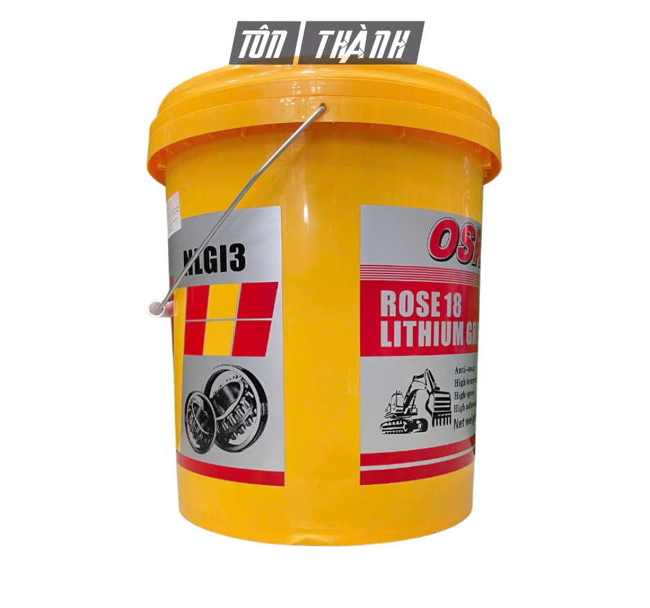 Mỡ Bôi Trơn Đa Dụng OSK Rose 18 NLGI3 (15kg) – Nâu Đỏ, Chịu Nhiệt 180°C, Mềm Dẻo