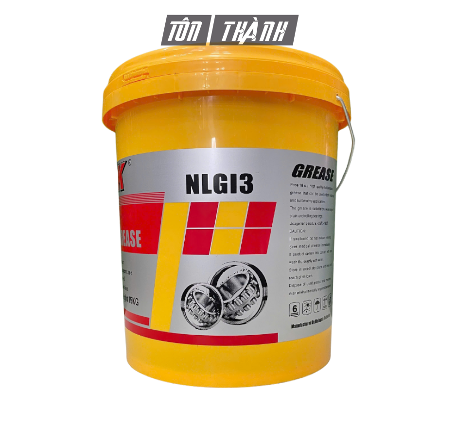 Mỡ Bôi Trơn Đa Dụng OSK Rose 18 NLGI3 (15kg) – Nâu Đỏ, Chịu Nhiệt 180°C, Mềm Dẻo