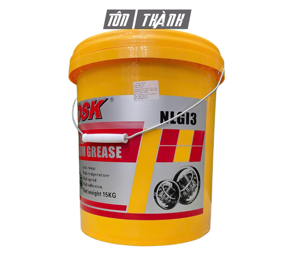 Mỡ Bôi Trơn Đa Dụng OSK Rose 18 NLGI3 (15kg) – Nâu Đỏ, Chịu Nhiệt 180°C, Mềm Dẻo