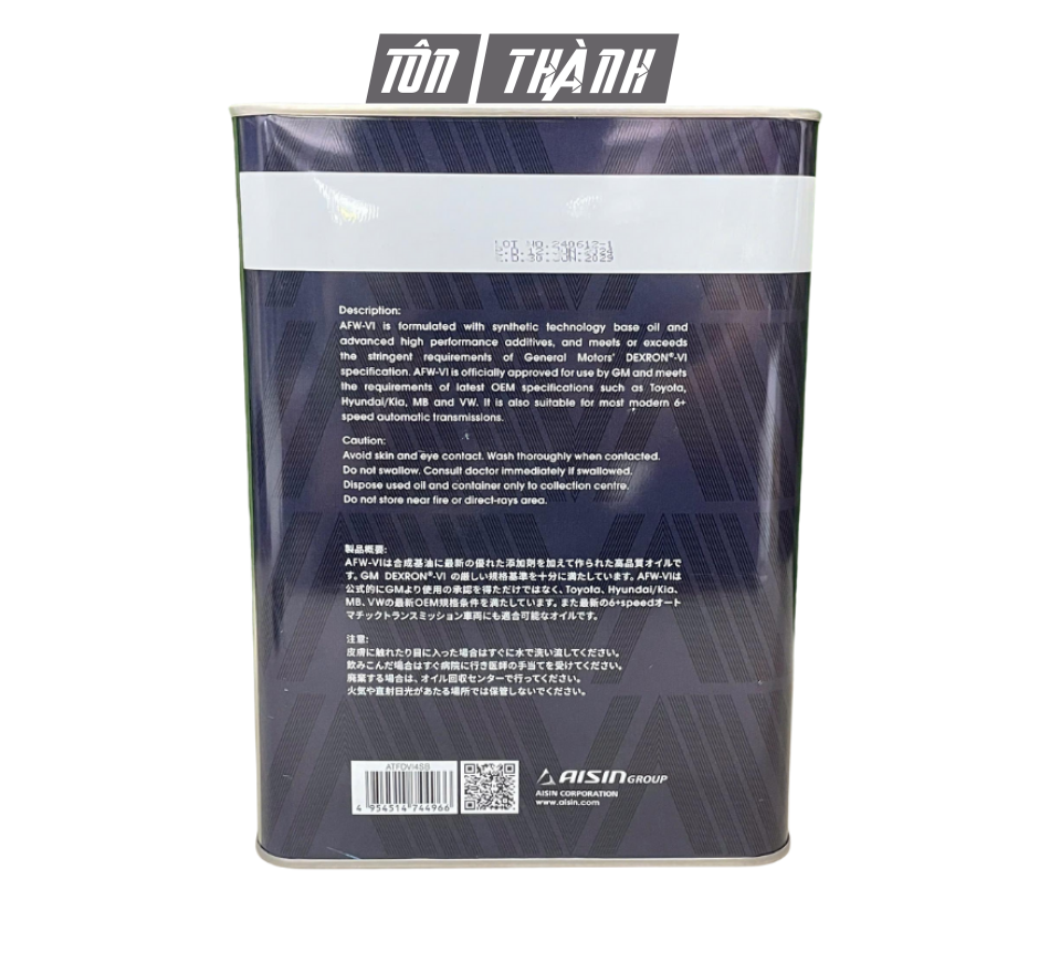 Dầu Hộp Số Tự Động AISIN AFW-VI (4 Lít)