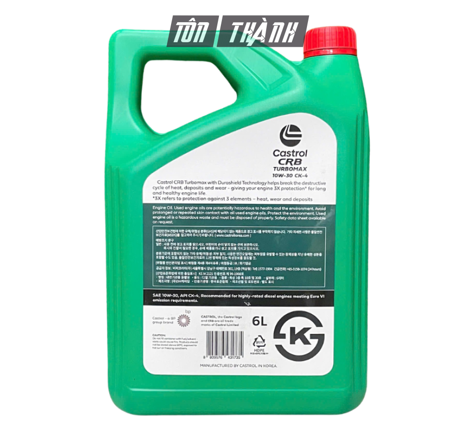 Dầu Động Cơ Diesel Castrol CRB TURBOMAX 10W-30 CK-4 (6 Lít) - Nhập Khẩu Hàn Quốc