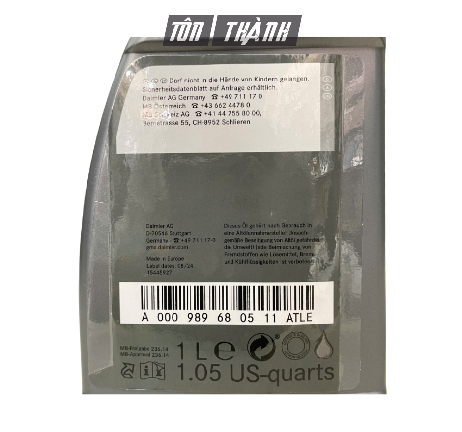 Dầu Hộp Số Tự Động Mercedes Benz ATF MB 236.14 (1 Lít) - Chính Hãng Mercedes