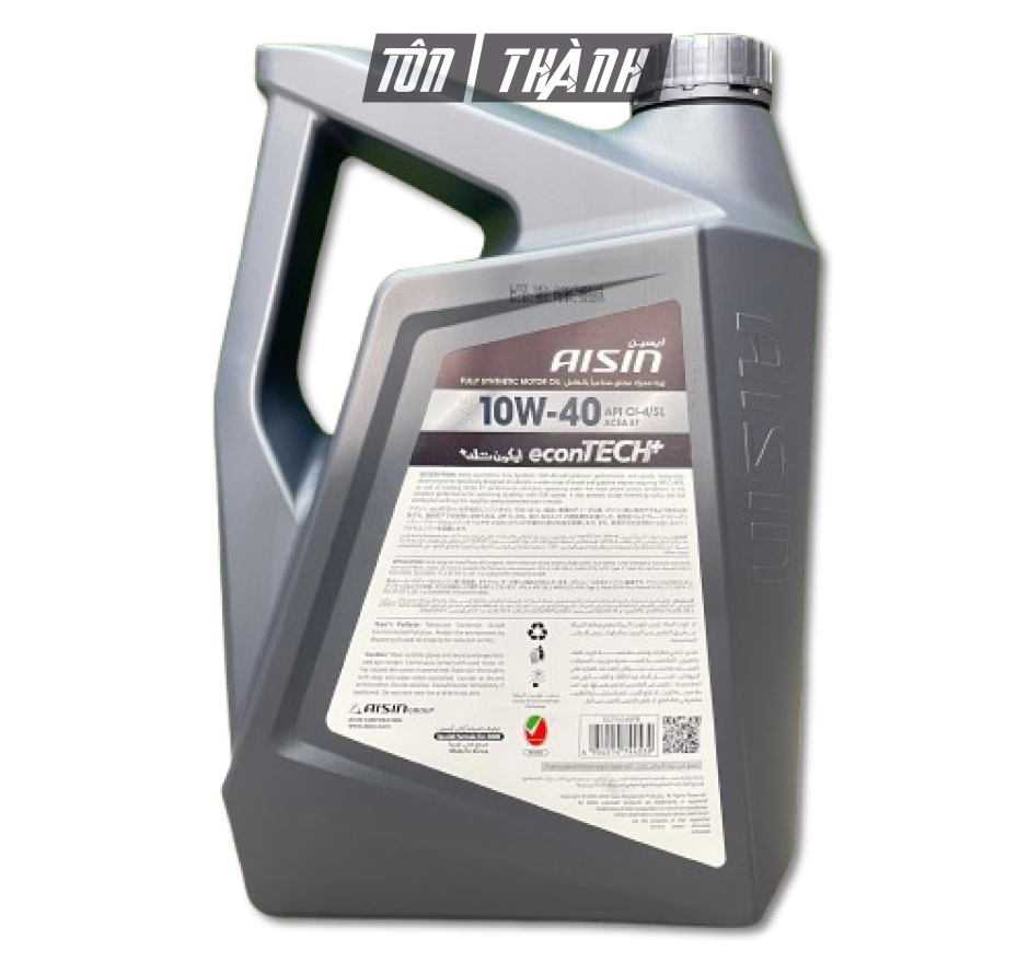 Dầu động cơ AISIN econTECH+ 10W-40 CI-4/SL - Dành cho xe Diesel/Xăng (6 Lít)