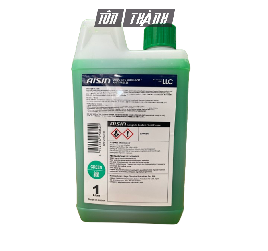 NƯỚC LÀM MÁT ĐỘNG CƠ MÀU LÁ AISIN LCPM20A4LR (1 LÍT)