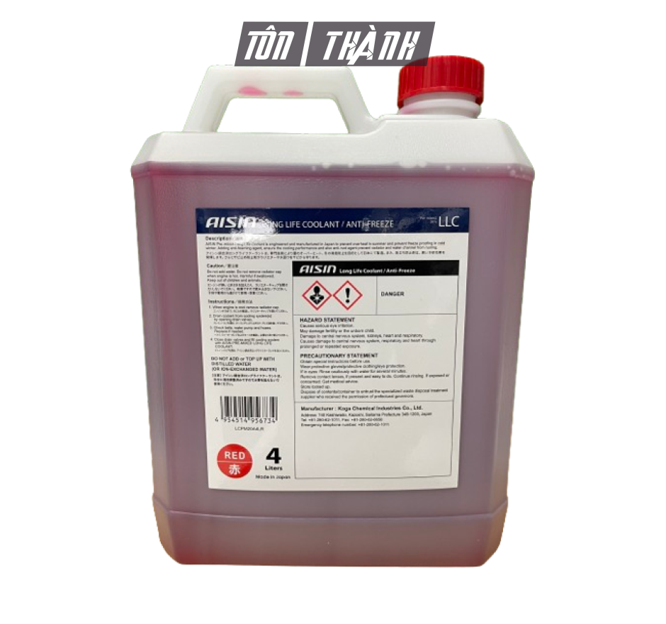 NƯỚC LÀM MÁT ĐỘNG CƠ MÀU ĐỎ AISIN (4 LÍT)