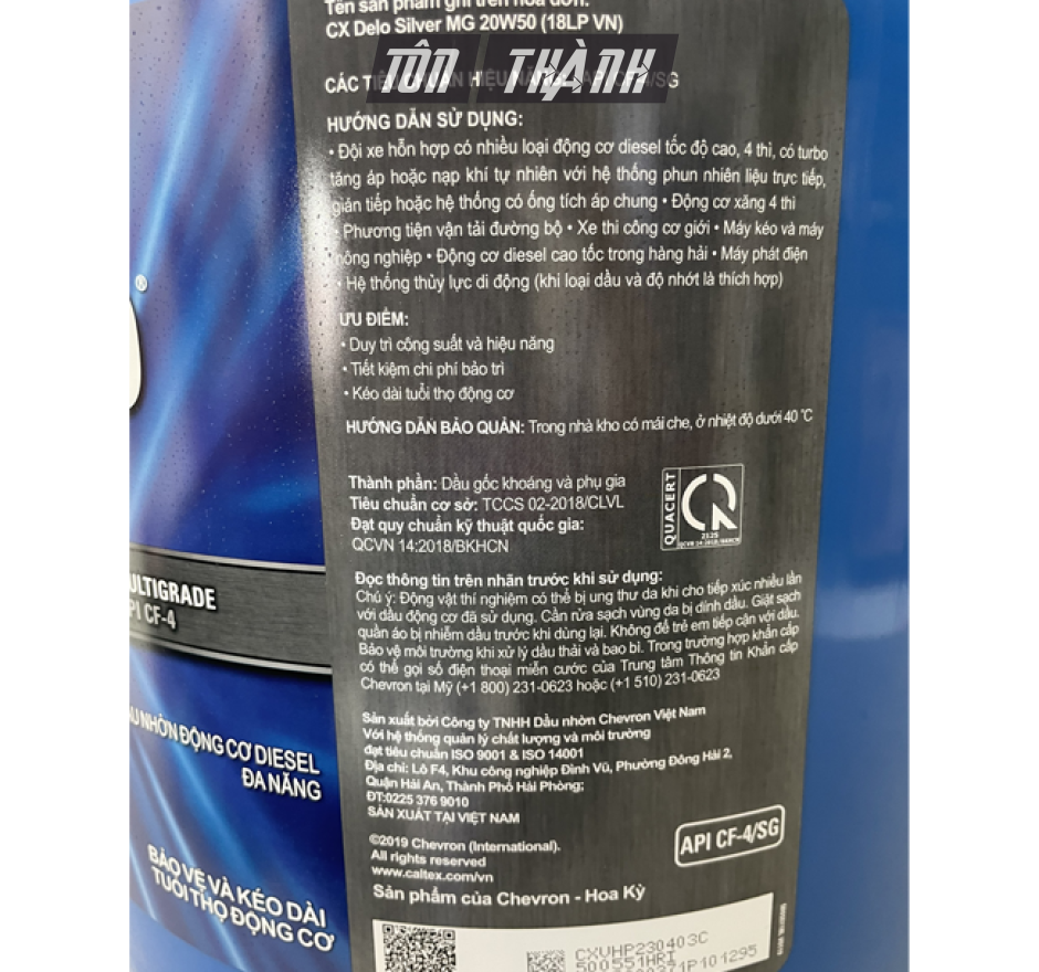 DẦU ĐỘNG CƠ CALTEX DELO SILVER MULTIGRADE 20W50 (18 LÍT)