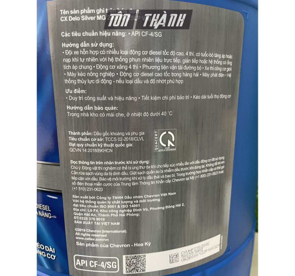 DẦU ĐỘNG CƠ CALTEX DELO SILVER MULTIGRADE 15W40 (25 LÍT)