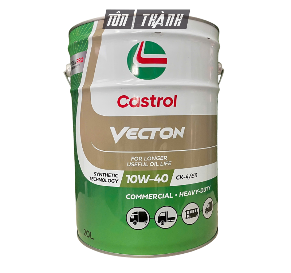Dầu Động Cơ Diesel Castrol VECTON 10W-40 CK-4/E11 (20 Lít) - Nhập Khẩu Hàn Quốc