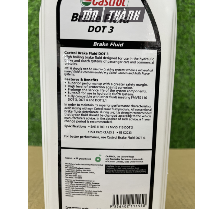 DẦU PHANH XE Ô TÔ CAO CẤP CASTROL BRAKE FLUID DOT 3 (1 LÍT)