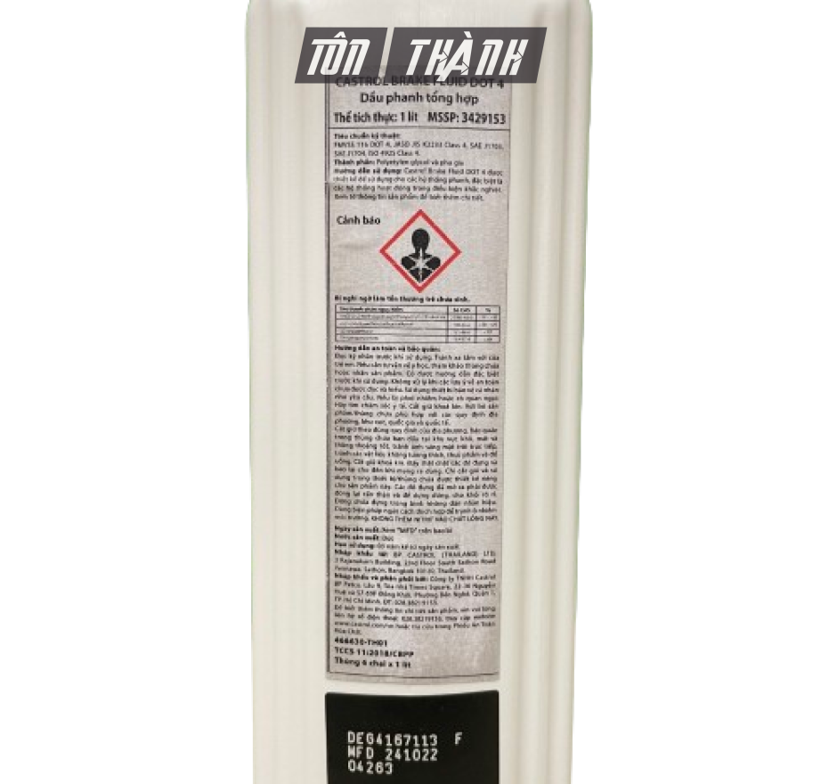 DẦU PHANH XE Ô TÔ CAO CẤP CASTROL BRAKE FLUID DOT 4 (1 LÍT)