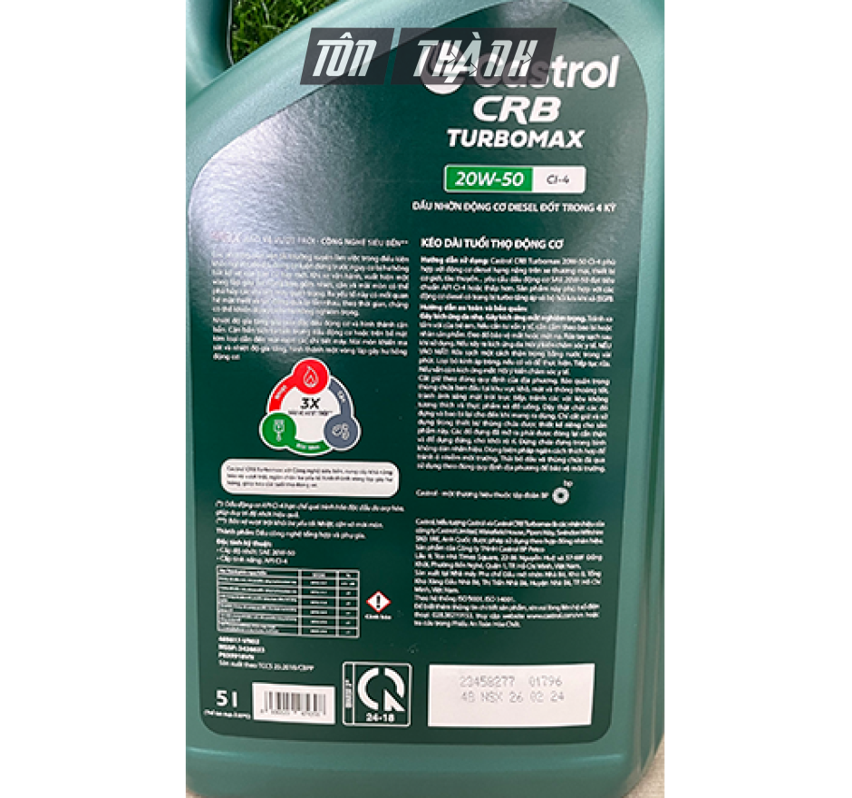 DẦU NHỚT CASTROL CRB TURBOMAX 20W50 CI-4 (5 LÍT)	