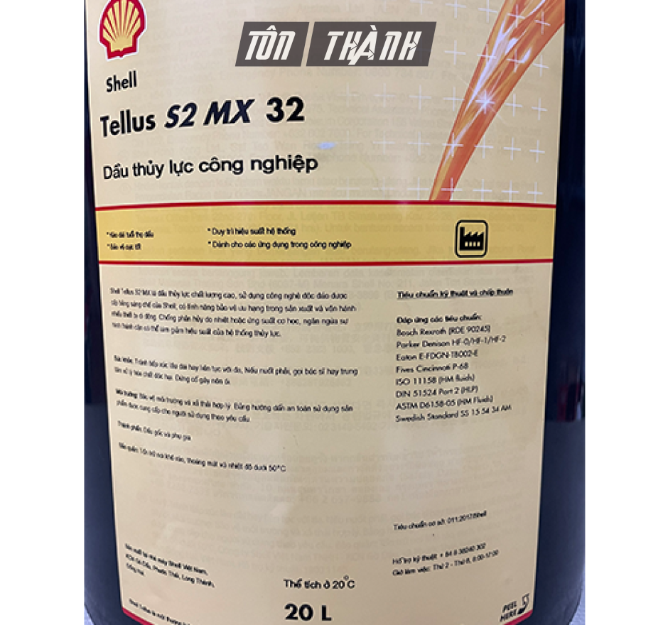 DẦU THỦY LỰC SHELL TELLUS S2 MX 32 - 20 lÍT