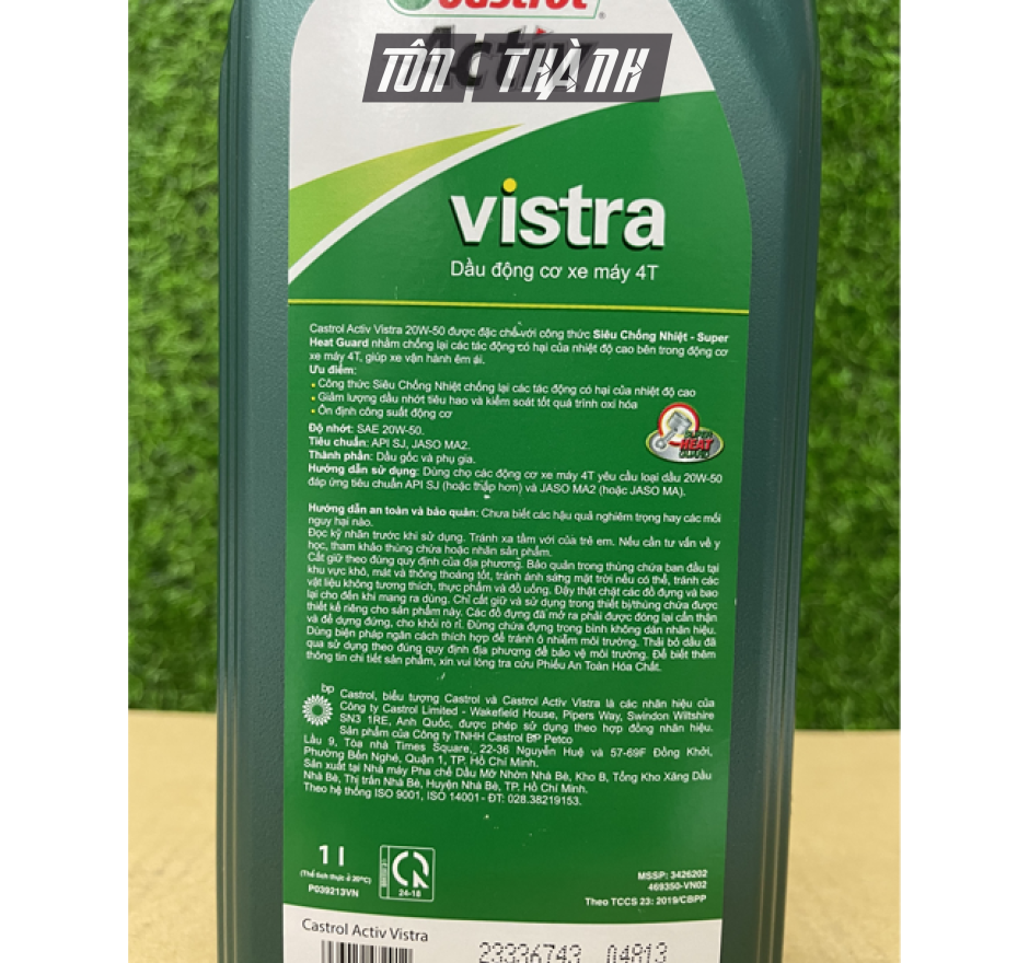Nhớt Castrol Vistra 20W50 (0.8L & 1.0L) - Xe số - Xe côn