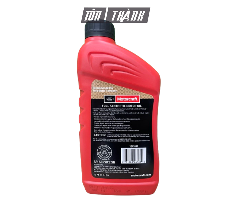 DẦU NHỚT Ô TÔ TỔNG HỢP FORD MOTORCRAFT 5W30 FULL SYNTHETIC OIL (1 LÍT)