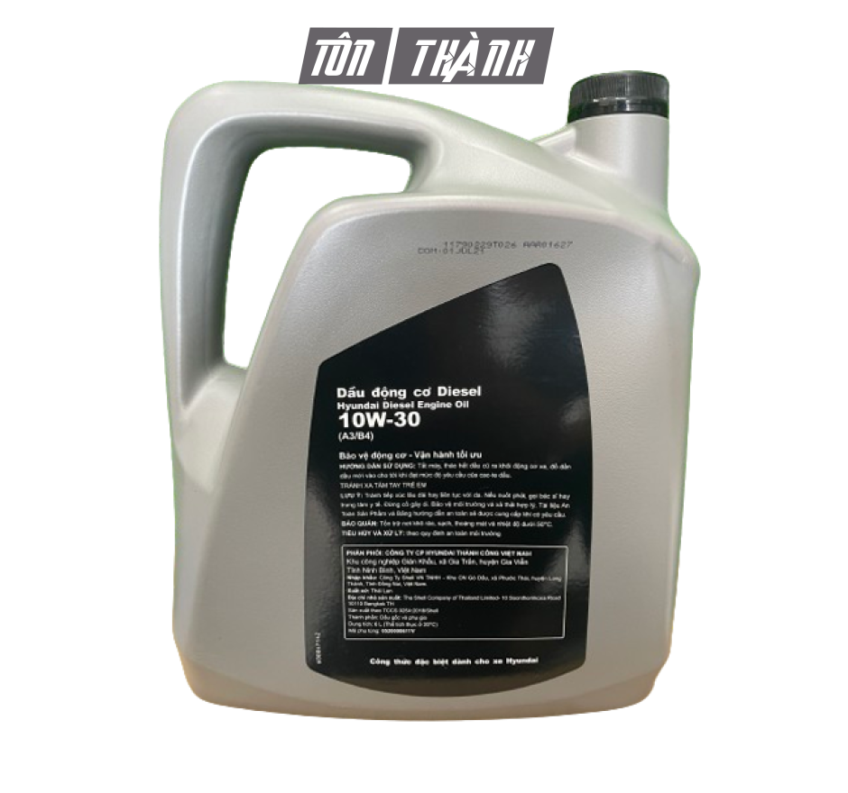 DẦU NHỚT ĐỘNG CƠ DIESEL HUYNDAI 10W-30 - A3/B4 (6LÍT)