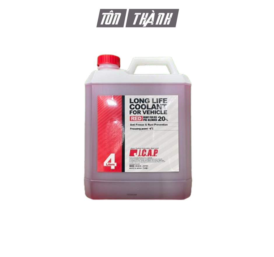NƯỚC GIẢI NHIỆT LÀM MÁT ĐỘNG CƠ J.C.A.P XE Ô TÔ DU LỊCH ĐỎ (4 LÍT)