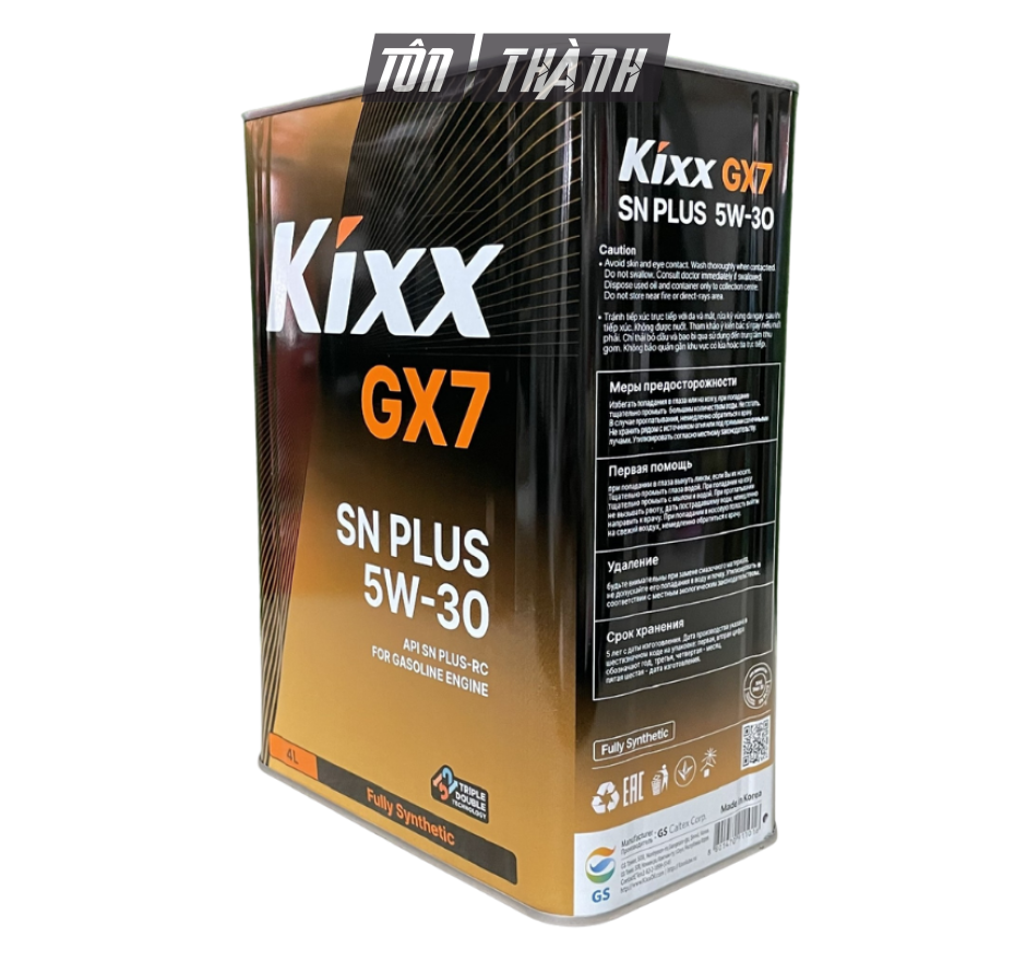 Dầu Động Cơ Xăng KIXX GX7 5W-30 API SN PLUS (4 Lít) - Tổng Hợp Toàn Phần