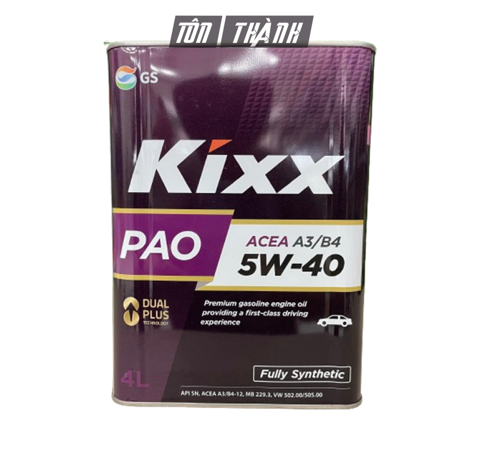 DẦU ĐỘNG CƠ DÀNH CHO XE Ô TÔ, XE MÁY TAY GA - KIXX PAO ACEC A3/B4 5W40 (4 LÍT)