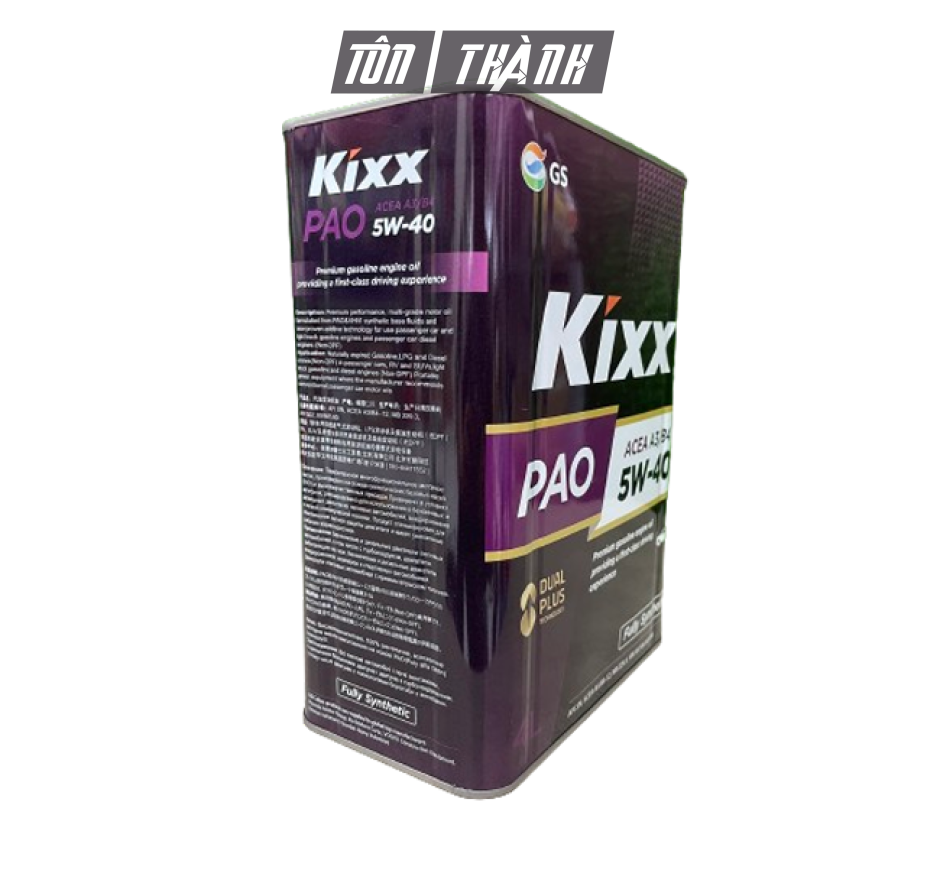 DẦU ĐỘNG CƠ DÀNH CHO XE Ô TÔ, XE MÁY TAY GA - KIXX PAO ACEC A3/B4 5W40 (4 LÍT)