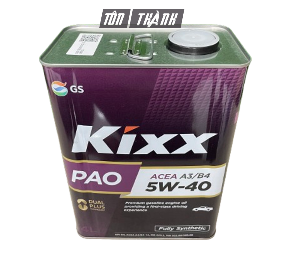 DẦU ĐỘNG CƠ DÀNH CHO XE Ô TÔ, XE MÁY TAY GA - KIXX PAO ACEC A3/B4 5W40 (4 LÍT)