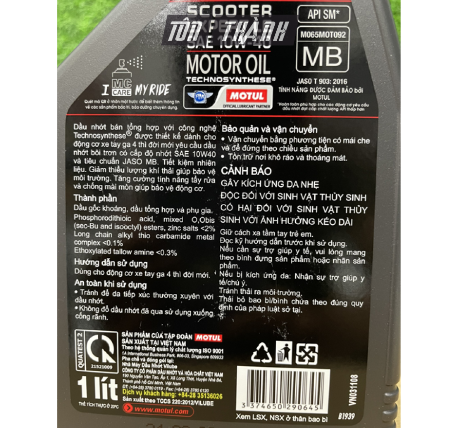 Nhớt xe tay ga MOTUL SCOOTER EXPERT LE 4T 10W40 cao cấp (0.8 Lít & 1 Lít)