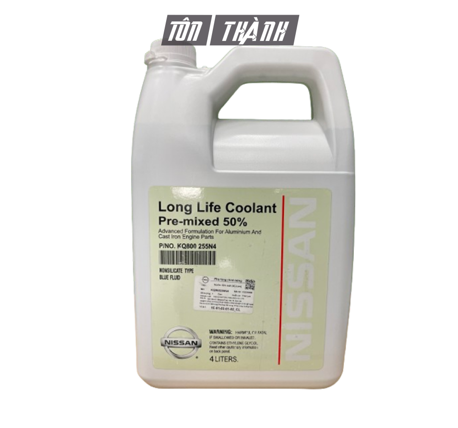 NƯỚC LÀM MÁT Ô TÔ XANH DƯƠNG CHÍNH HÃNG NISSAN - LONG LIFE COOLANT (4lít)