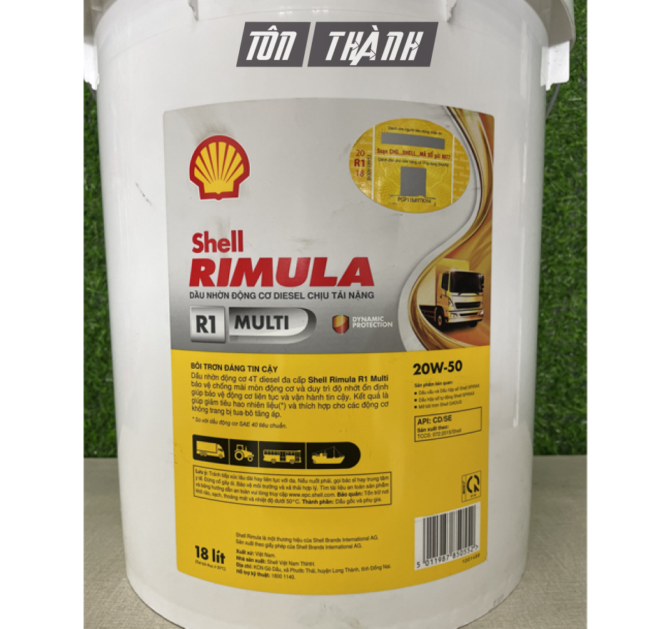 DẦU ĐỘNG CƠ SHELL RIMULA R1 20W-50 (18 LÍT)