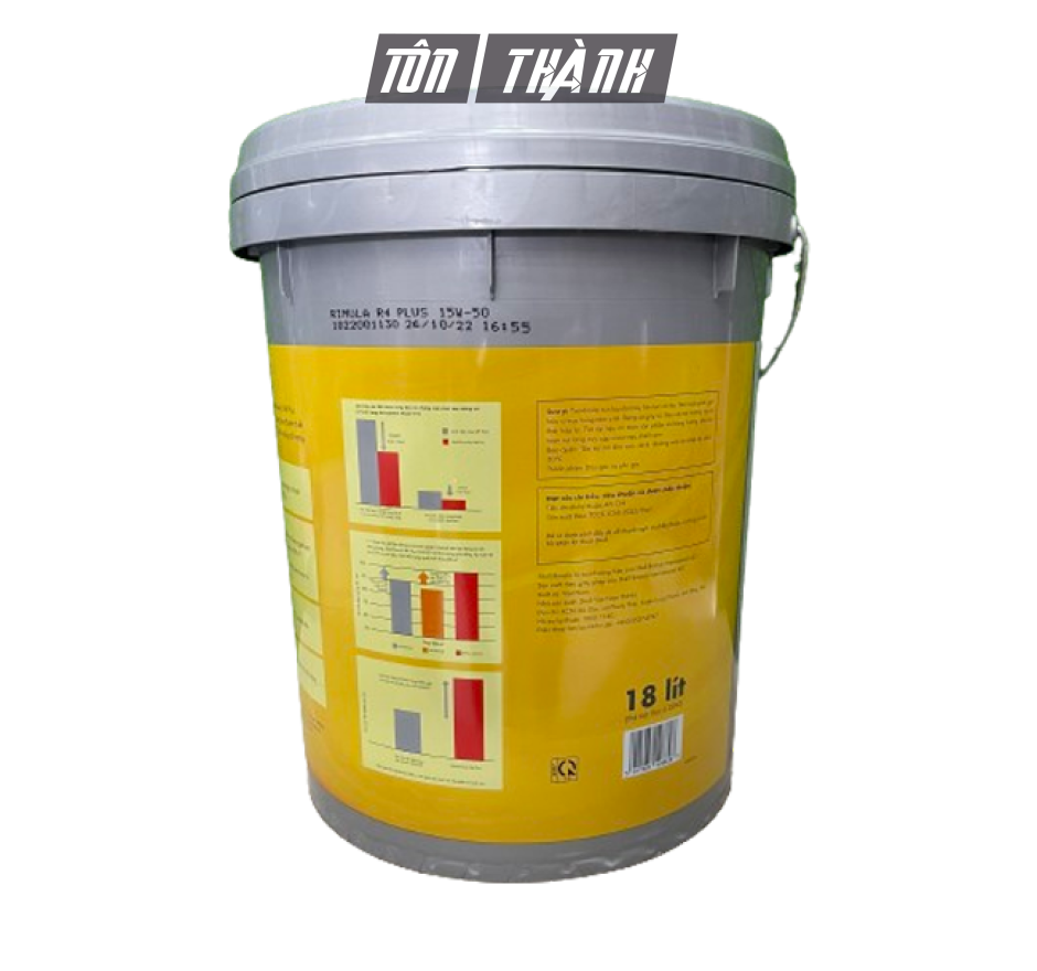 DẦU NHỚT ĐỘNG CƠ SHELL RIMULA R4 PLUS TURBO 15W50 API CI-4 (18 LÍT)