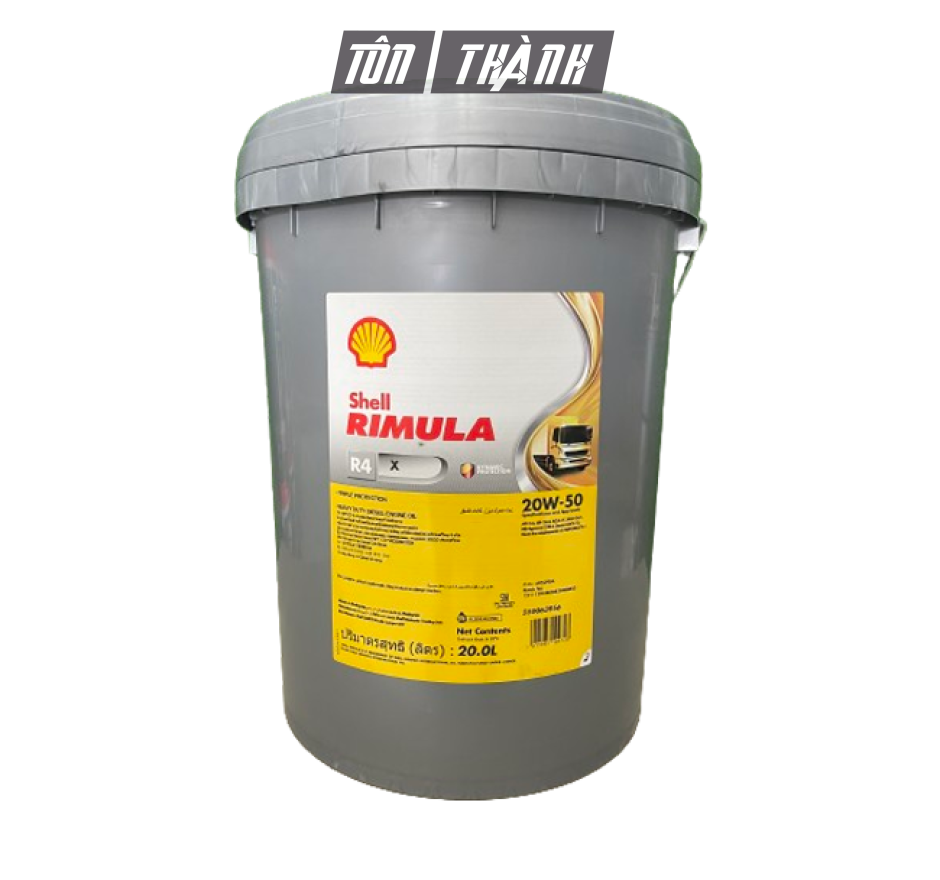 DẦU ĐỘNG CƠ SHELL RIMULA R4 X 20W50 (20 LÍT) - NHẬP KHẨU 100%