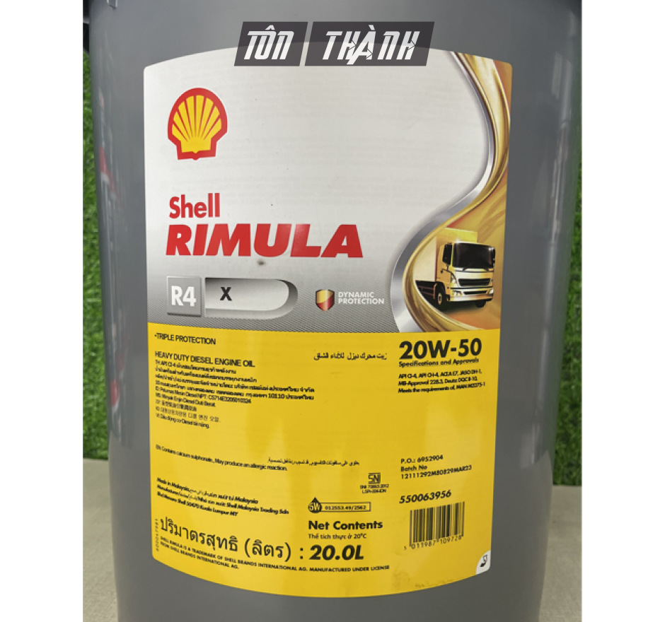 DẦU ĐỘNG CƠ SHELL RIMULA R4 X 20W50 (20 LÍT) - NHẬP KHẨU 100%